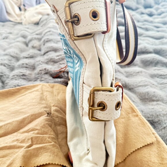 $2695 Authentic LOUIS VUITTON Paris Made in FRANCE VI0095 White Canvas Tote Bag - Picture 9 of 16